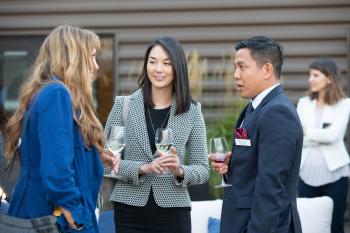 Pearson Fellows Sarah Claudy (MPP '19) and Haz Yano (MPP '20) convene and converse at the 2018 Pearson Global Forum in Chicago, IL.